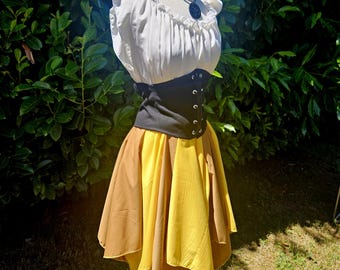 Carousel Skirt in Yellow and Caramel