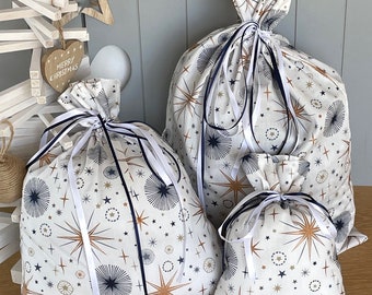 Luxuriöse Weihnachtsgeschenktüte aus Stoff, Furoshiki