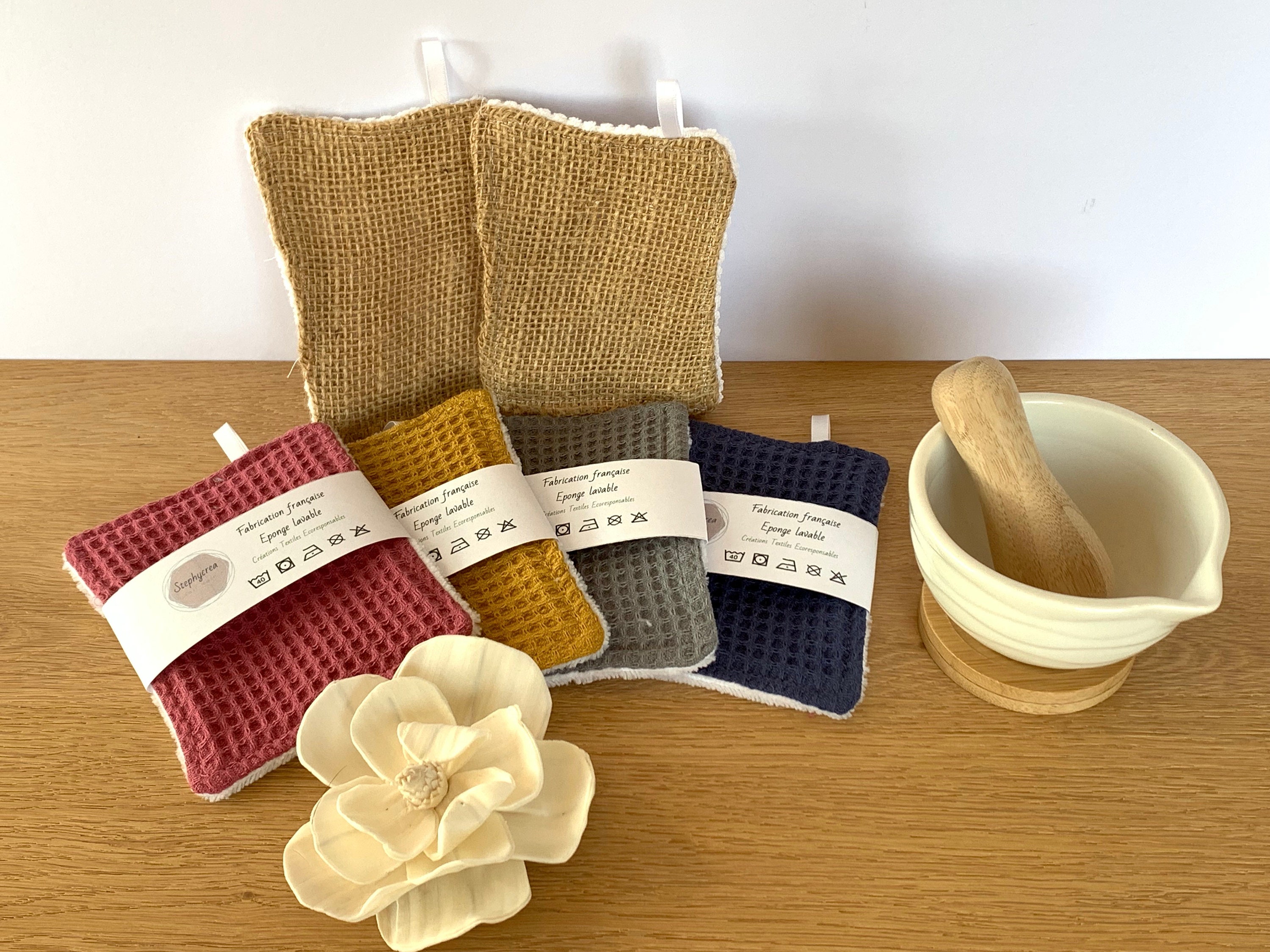 Eponge Lavable Zéro Déchet Pour Le Nettoyage ou La Vaiselle, Cadeau Écologique