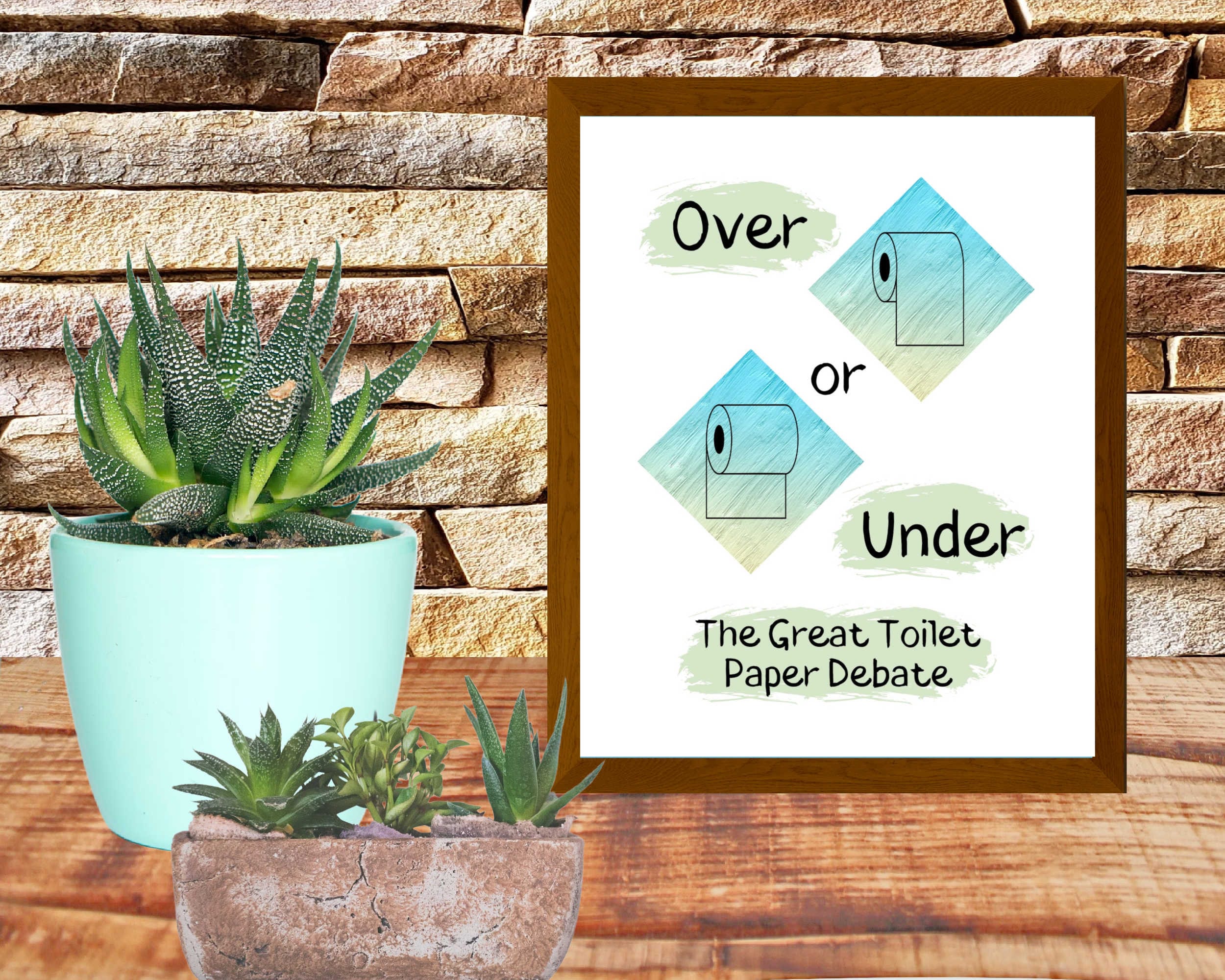 Over Under Toilet Paper Debate, Printable Wall Art, Toilet Paper Sign ...
