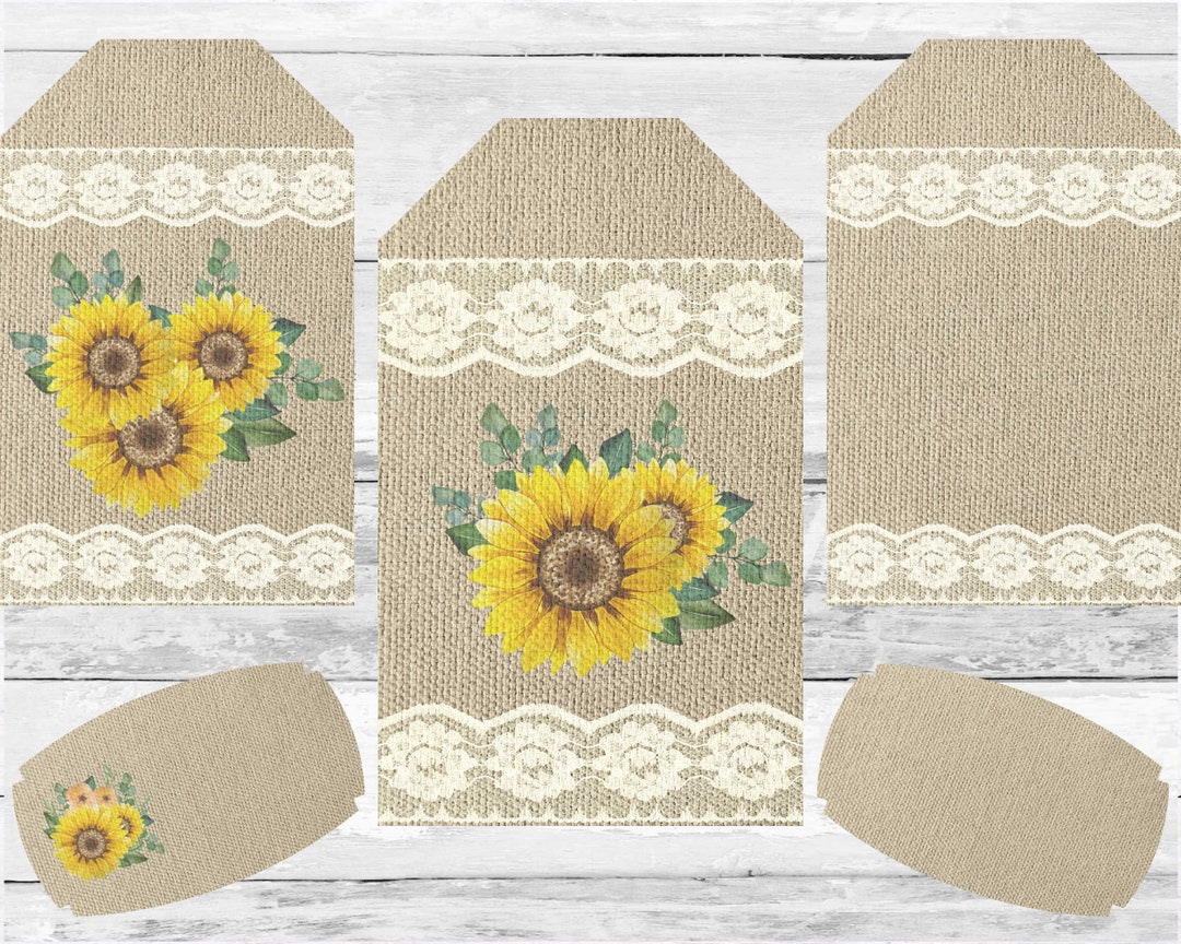 Sunflower Printable Tags, Burlap Lace Journal Tags, Hang Tags ...