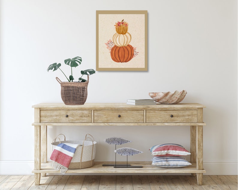 Printable Stacked Pumpkins Fall Décor Wall Art for Autumn - Etsy