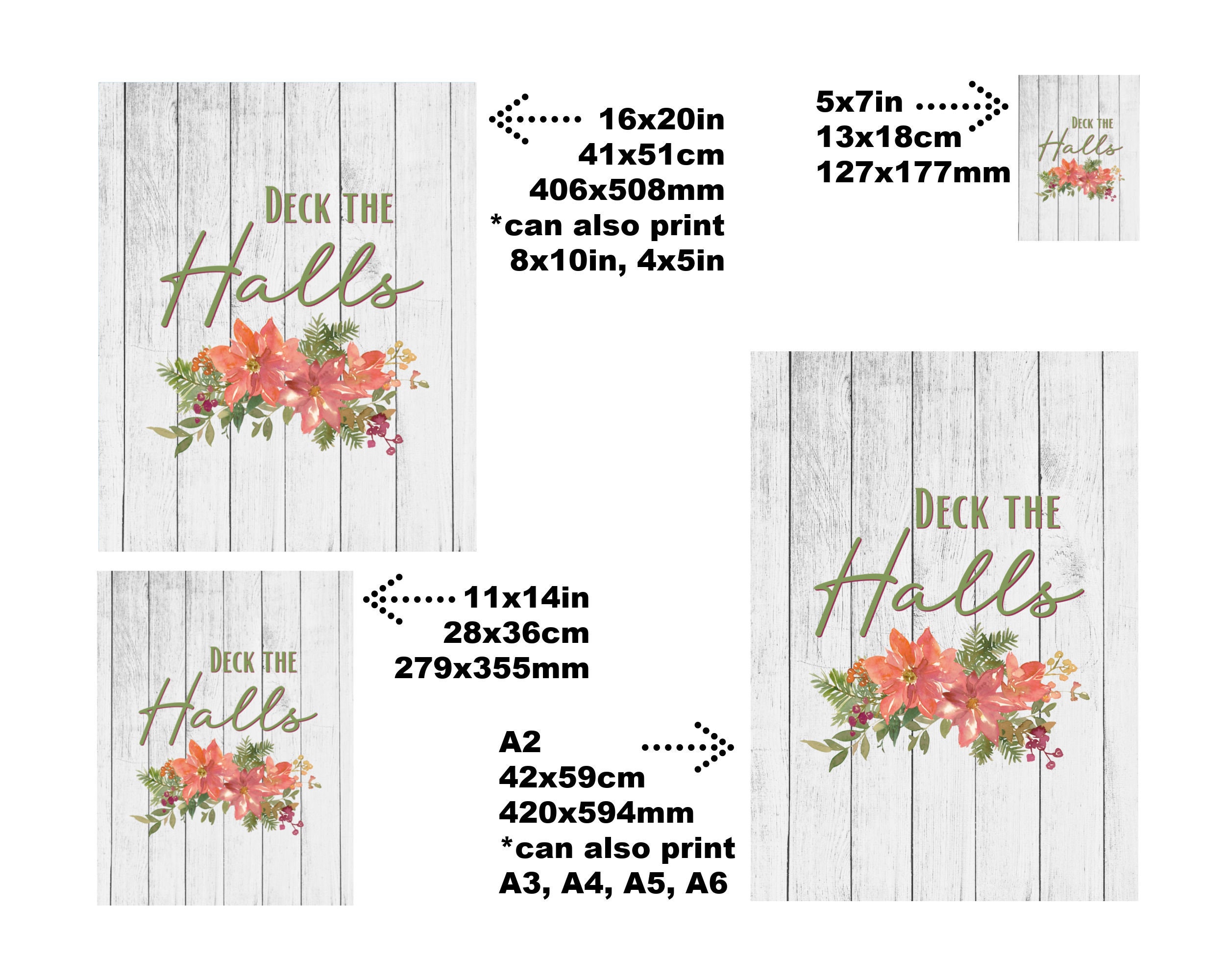 Printable Deck the Halls Wall Art Print Christmas Décor - Etsy