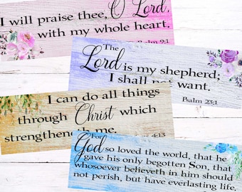 Bible Verses Printable Bookmarks, Christian Bookmarks, Faith Bookmarks, Flowers and Wood Bookmarks, Prayer Bookmarks