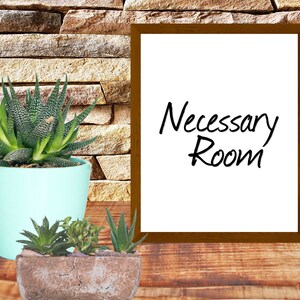 Necessary Room Art, Bathroom Wall Art, Instant Download, Restroom Sign ...