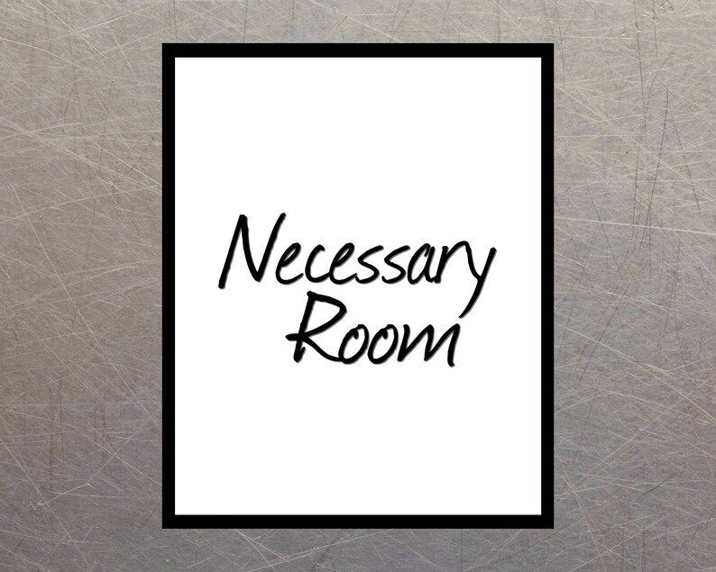 Necessary Room Art Bathroom Wall Art Instant Download Etsy