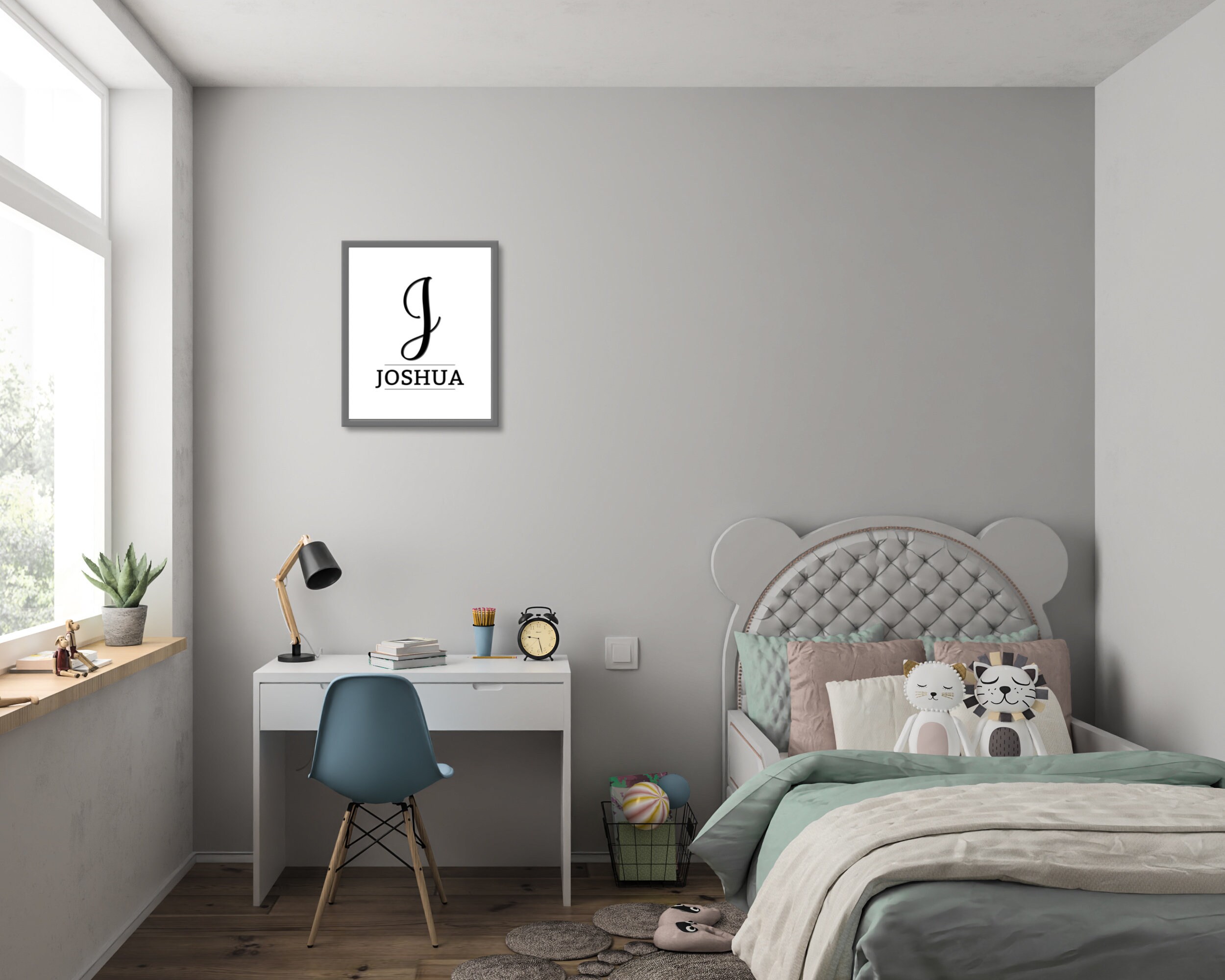 Initial and Name Wall Art Custom Name Sign Printable Wall | Etsy