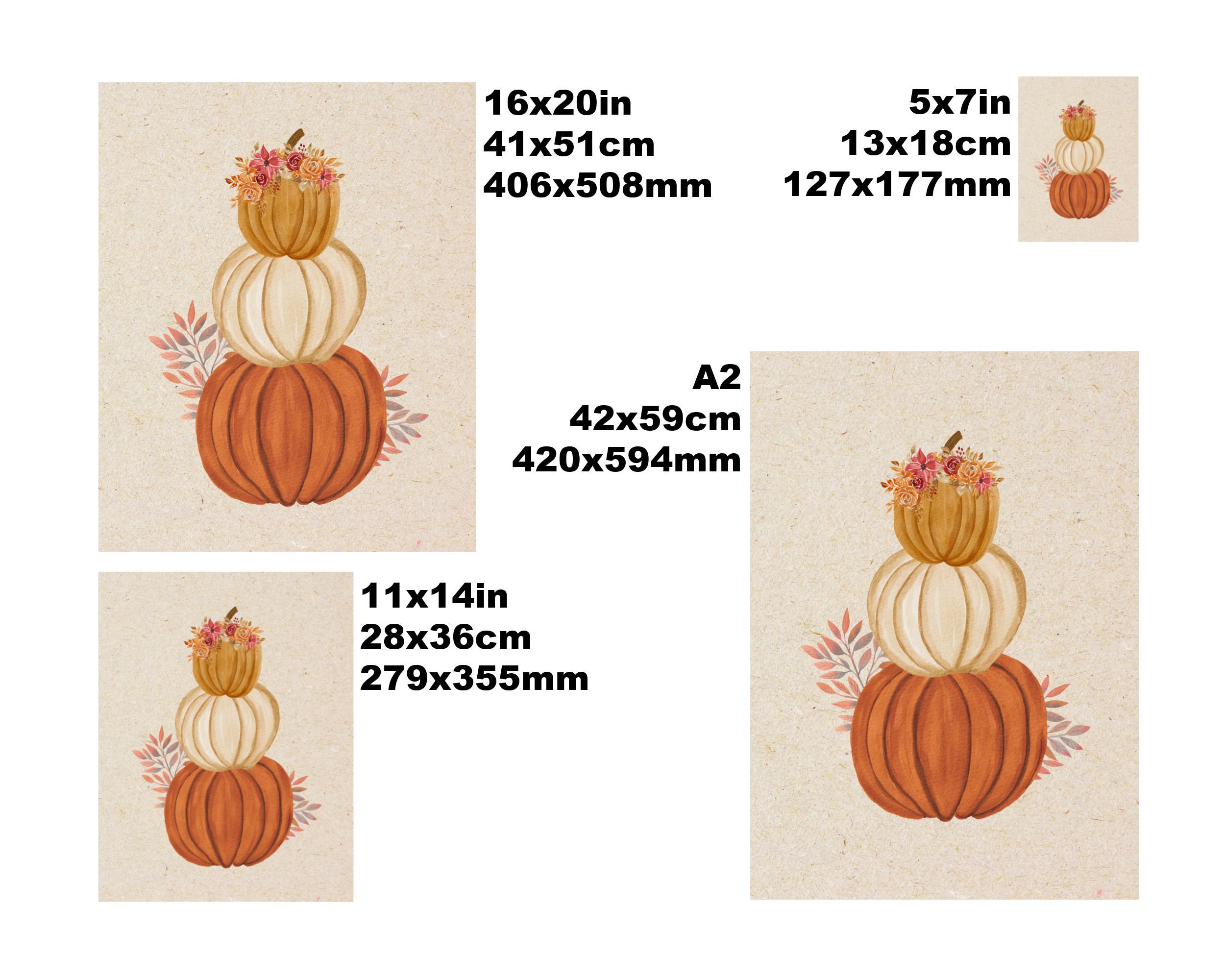 Printable Stacked Pumpkins Fall Décor Wall Art for Autumn - Etsy