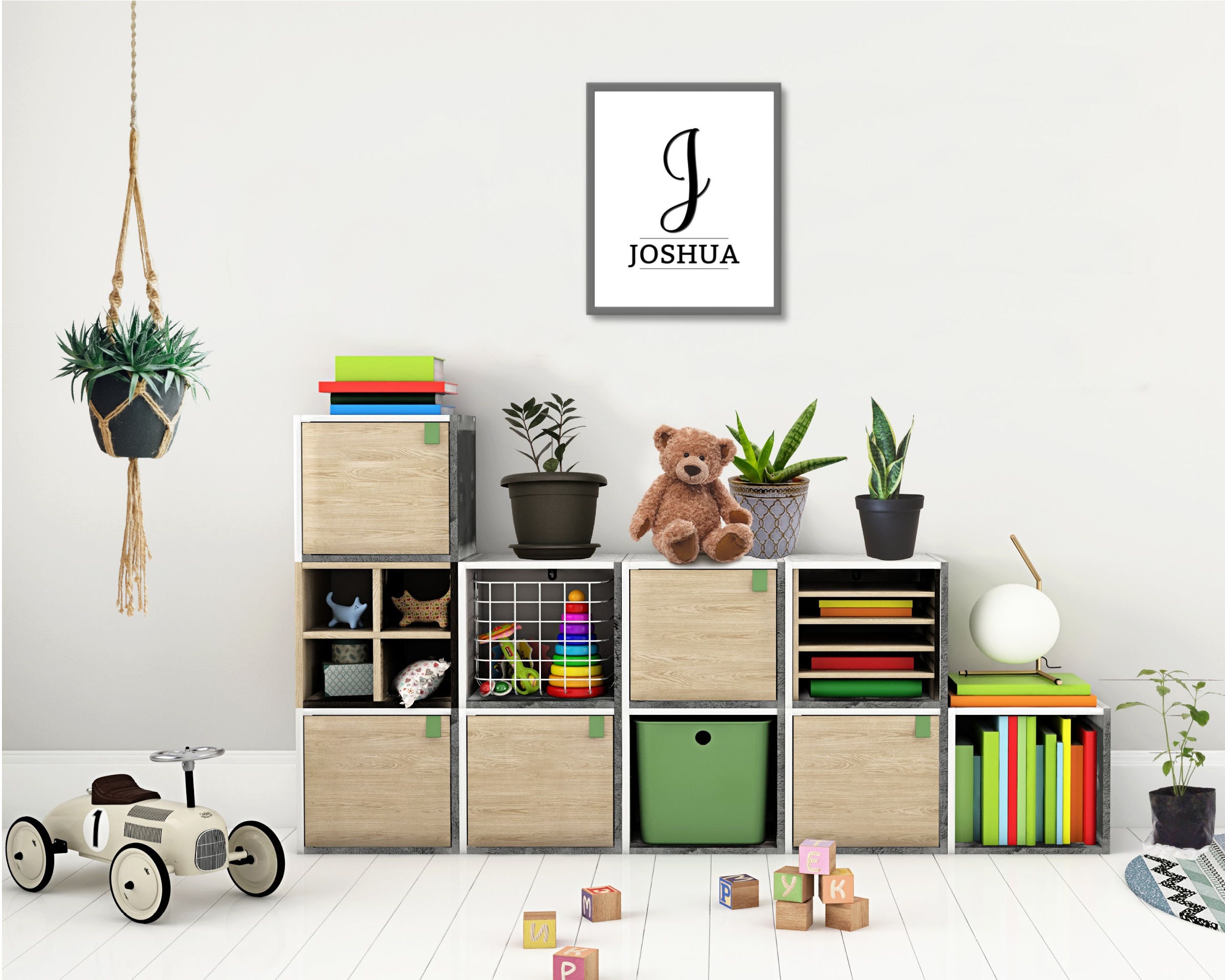 Initial and Name Wall Art Custom Name Sign Printable Wall | Etsy