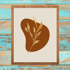 Boho Blätter Wandkunst, Abstrakter Kunstdruck, moderne Pflanzenkunst, Posterdruck, Boho Dekor, Blätterdruck, Botanische Kunst, Neues Zuhause Geschenk