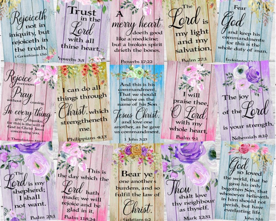 Bible Verse Printable Cards, Lunch Box Notes, Printable Scripture Cards, Faith Cards, Christian Journal Cards, Hang Tag, bwf1