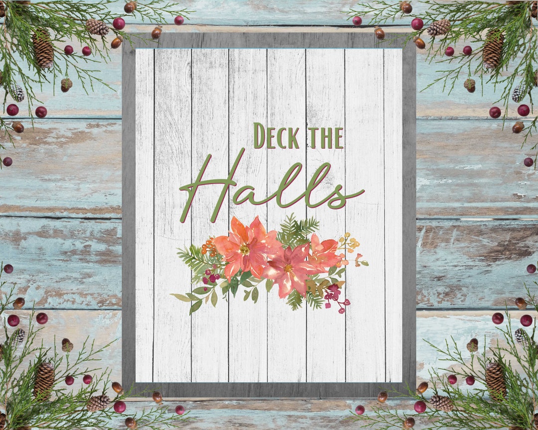 Printable Deck the Halls Wall Art Print Christmas Décor - Etsy