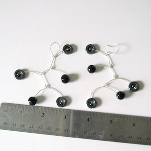 Mobile Earrings Kinetic Earrings Geometric Earrings Sway Moving Earrings Modern Art Earrings Hematite Earrings Silver Drop earrings image 7