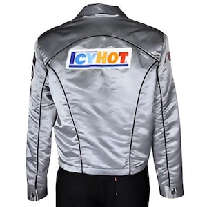 Herr Dödssäker Stuntman Mike Satinjacka – Kurt Russell IcyHot Silver Lättvikts Cosplay Kostym