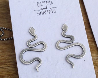 sterling silver river snake studs | snake earrings