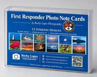 First Responder Blank Inside Photo Note Cards, Set of 12