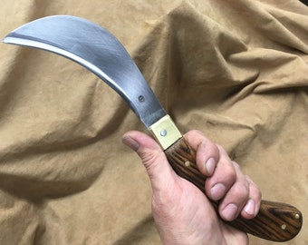 Hand forged knife. large custom hawk bill pruner folding knife: Hand made, totally unique , OOAK,  old world. Spanish Navaja