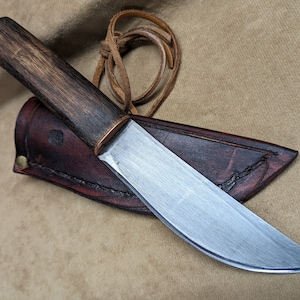 Brown Leather Knife Sheath / Western Style Knife Sheath Handcrafted by  Pegcity Leather / READY TO SHIP / Custom Tooled Knife Sheath 