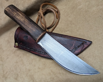 Hand forged knife: Made in Canada, black powder patch knife, rendezvous, western, viking