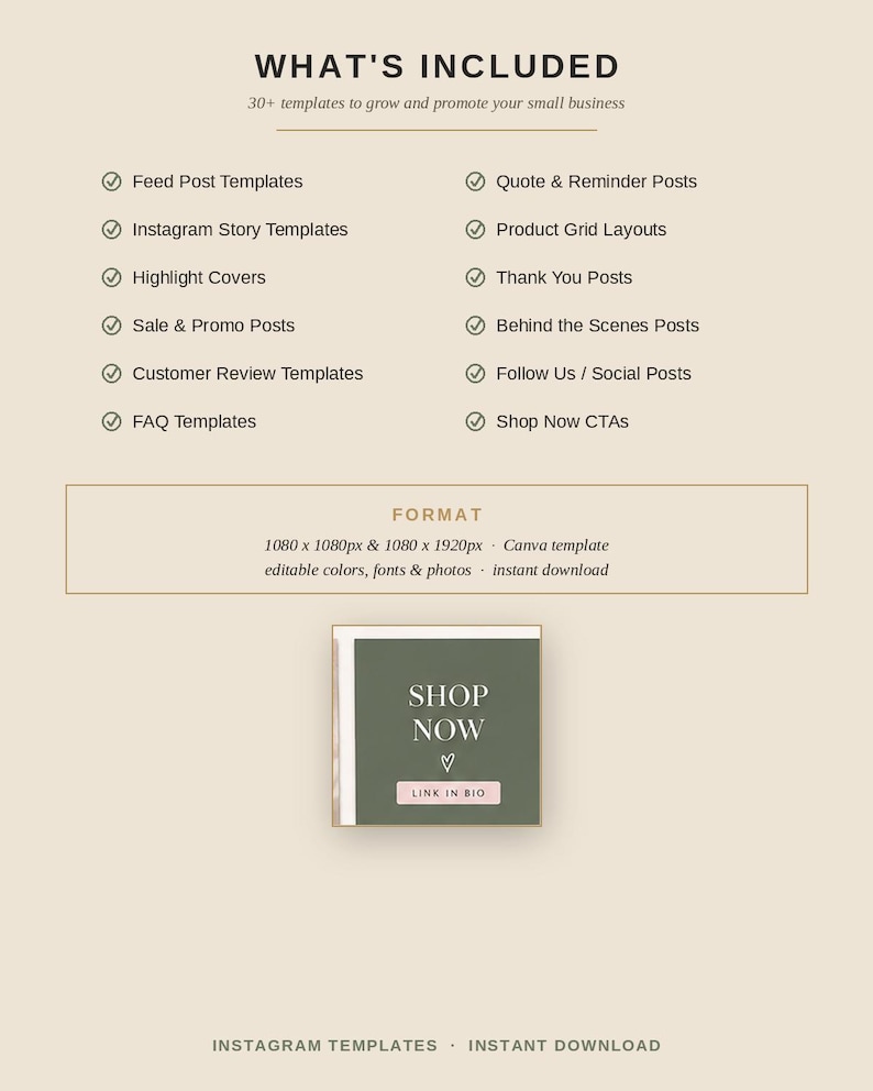 Instagram Templates for Small Business | Editable Canva Social Media ...