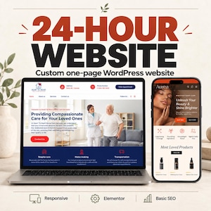 24-Hour Custom WordPress Website | One-Page Landing Page for Small Business