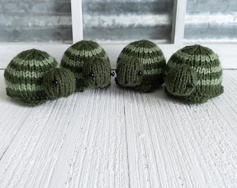 Turtle - Small Turtle - Stuffed Turtle - Turtle Toy - Turtle Plush - Knit Turtle - Handmade Turtle - Green Turtle - Stuffed Animal