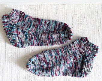 Sock - Handmade Sock - Women's Sock - Hand Knit - Hand Knit Sock - Striped Sock - Ankle Sock - Knit Sock - Fun Sock