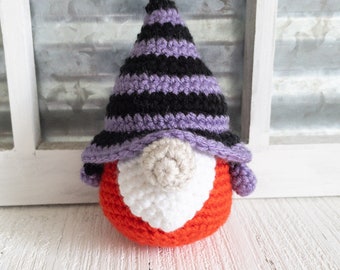 Halloween Gnome - Mini Gnome - Gnome - Halloween - Witch Hat - Pointy Hat - Striped Hat - Halloween Decor - Spooky - Spooky Decor - Fall