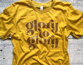 Glory to Glory Tee / Cotton T Shirt (Brown Print)