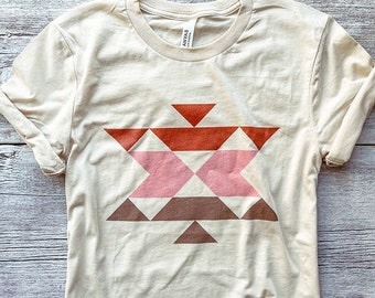 Geo Color Block Tee / Cotton T shirt