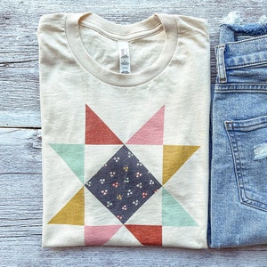 Quilt Block Star Tee / Cotton T-shirt image 2