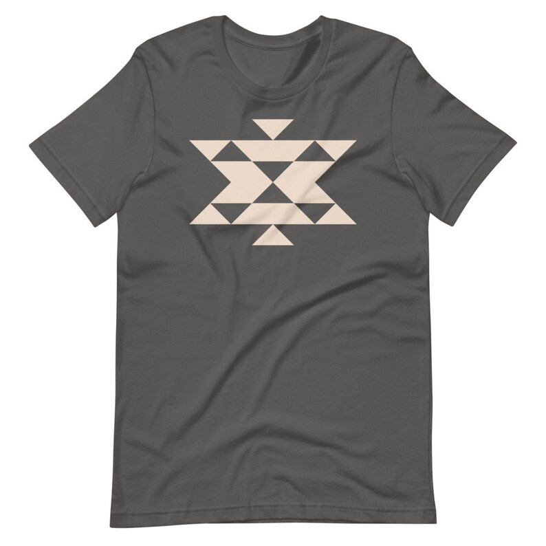 Geo / Southwest / Quilt Block Tee / Cotton T Shirt Asphalt