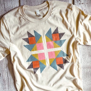 Bear Paw Quilt Block Tee / T shirt