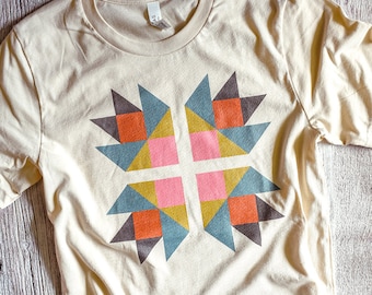 Bear Paw Quilt Block Tee / T shirt