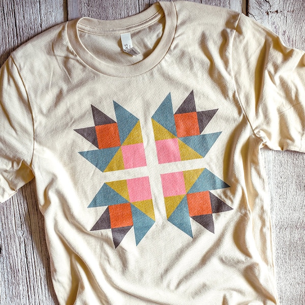 Bear Paw Quilt Block Tee / T shirt