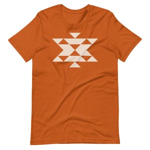 Geo / Southwest / Quilt Block Tee / Cotton T Shirt Autumn
