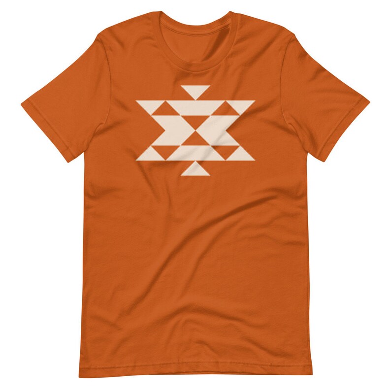 Geo / Southwest / Quilt Block Tee / Cotton T Shirt Autumn