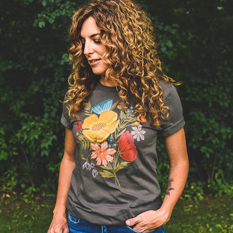 Unisex Black Bouquet Tee