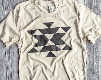 Geo / Southwest / Quilt Block Tee / Cotton T Shirt