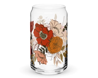 Lattina di vetro Slow Stroll Florals (rossi)