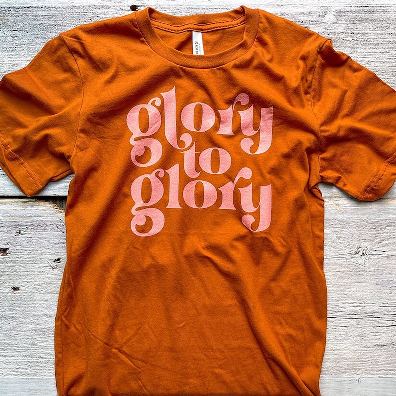Glory to Glory Tee / Cotton T Shirt Pink Print Autumn