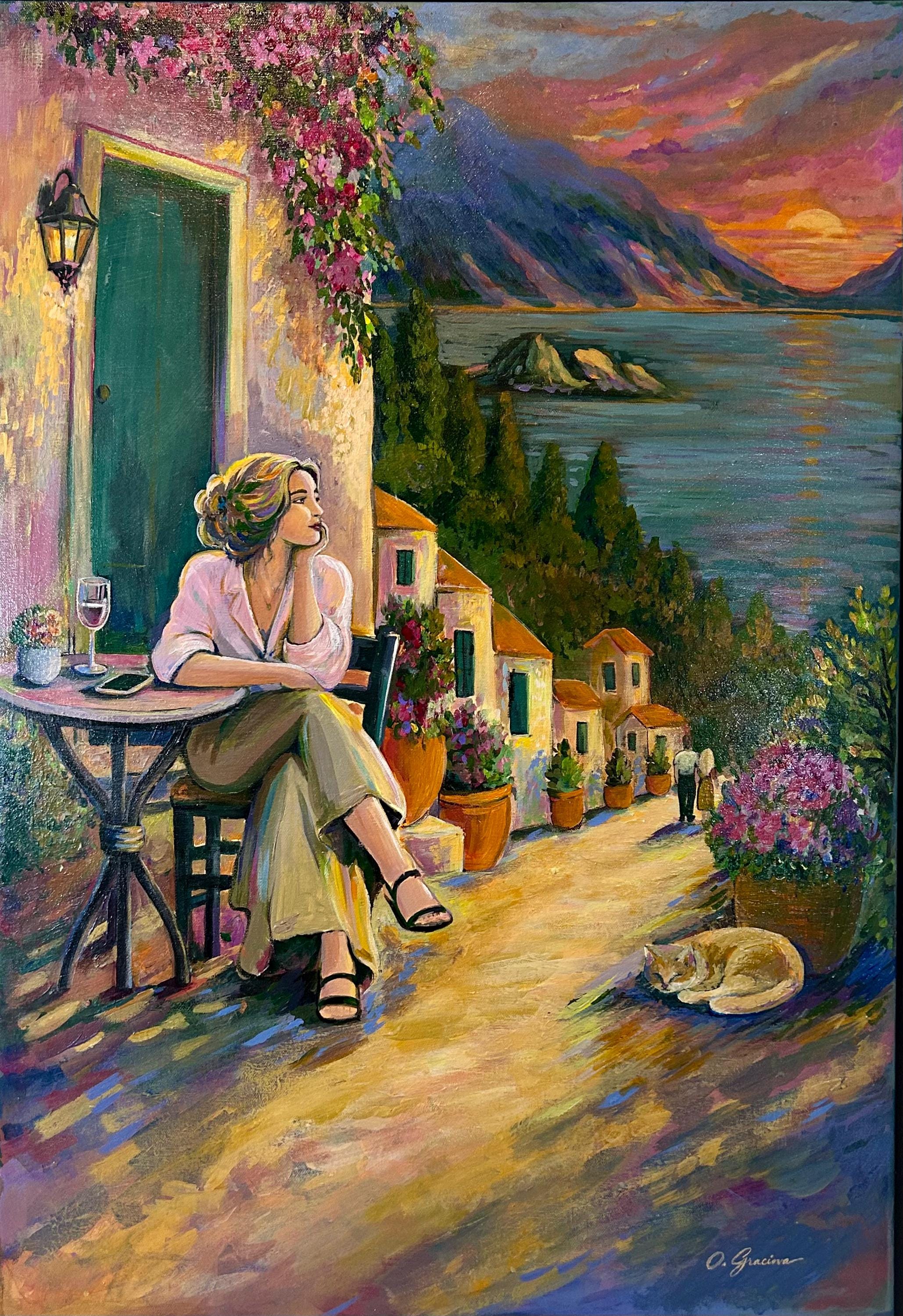 Acrylic Painting Cafe Scene - Etsy
