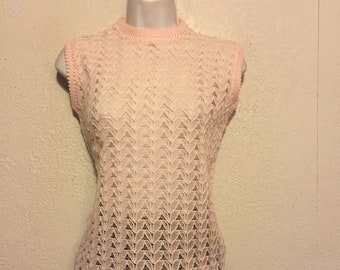 Blass Rosa Vintage Schiere Stricken Top. xs/e