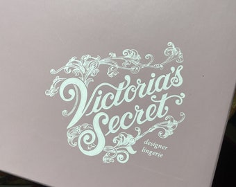 Vintage Victoria's Secret 1970s-1980s Designer Lingerie Large Empty Pink Box