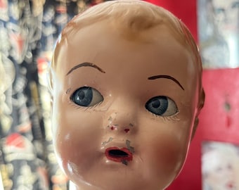 Boneca de composição ideal vintage 18 "olhos de lata em movimento ~ parece à esquerda e à direita ~ EUA de A
