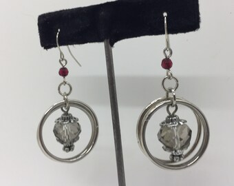 Vintage 90s Dangling Crystal Bead Earrings