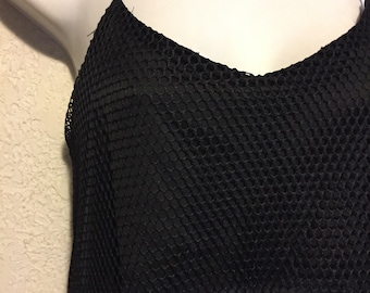 Sheer Black Fishnet Top Vintage 1990s Express  ~ xs