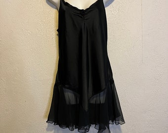 Camisola vintage com costas colantes com. Detalhes da saia transparente, M