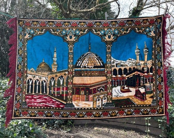 Vintage Kabe Picture Tapestry Wall Hanging/Rug 46" x 30"