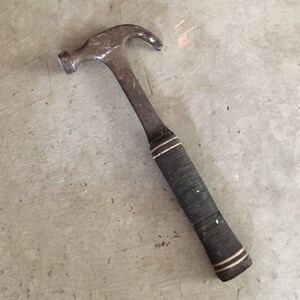 Vintage estwing hammer with leather belt